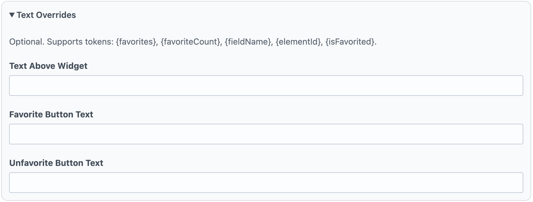 Favorites Text Overrides