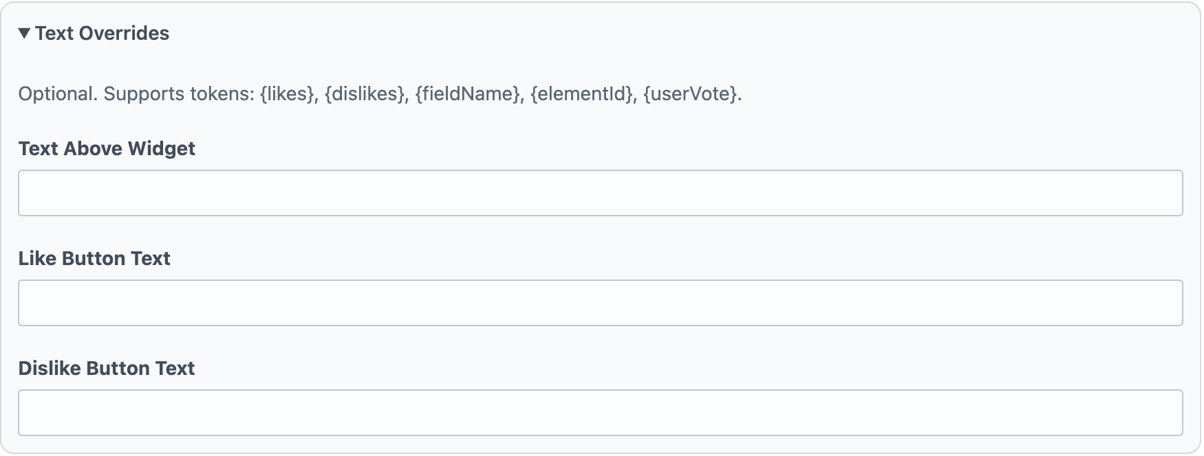 Likes Text Overrides