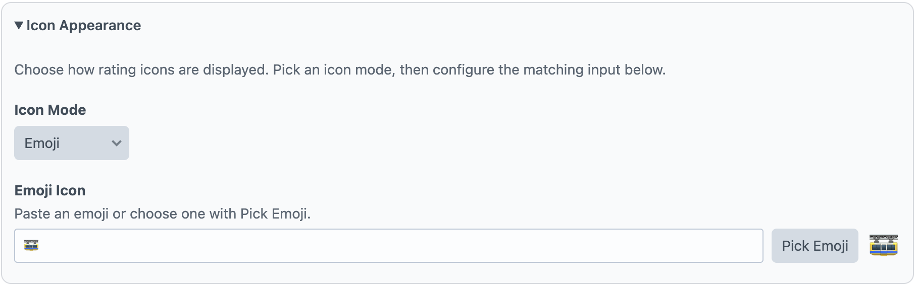 Rating Icon Appearance