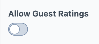 Photo of a toggle with tittle text allow guest ratings