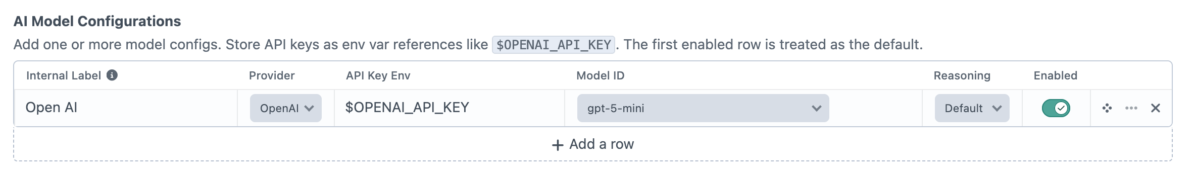 Autofill settings page model config