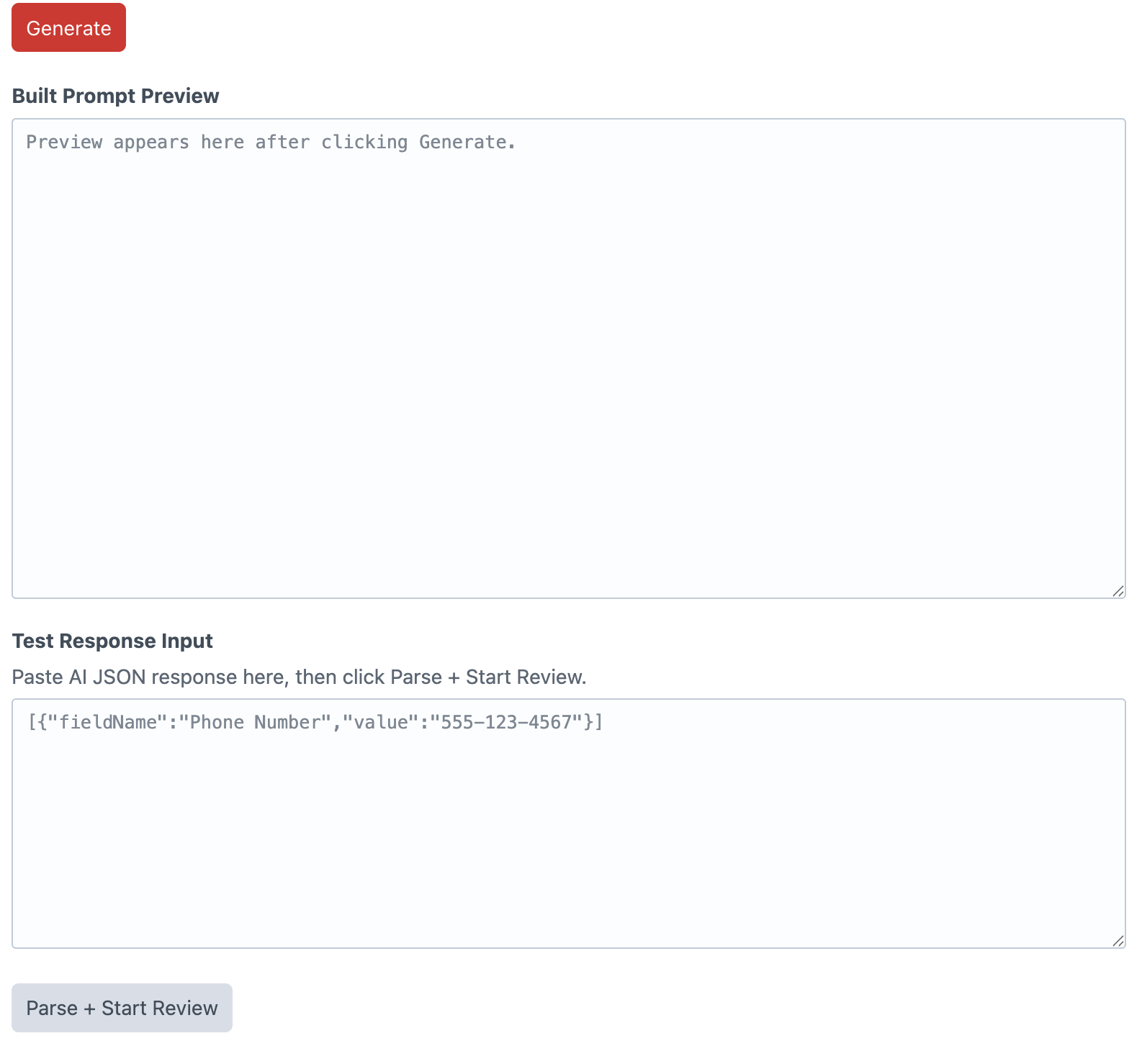 Autofill test mode example